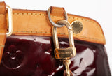 Authentic Louis Vuitton Vernis Monogram Amarante Brea MM Handbag