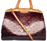 Authentic Louis Vuitton Vernis Monogram Amarante Brea MM Handbag