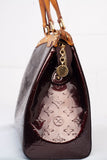 Authentic Louis Vuitton Vernis Monogram Amarante Brea MM Handbag