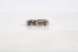 Authentic 14K White Gold Vera Wang Diamond and Blue Sapphire Wedding Ring