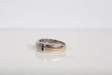 Authentic 14K White Gold Vera Wang Diamond and Blue Sapphire Wedding Ring
