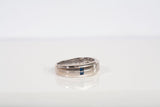 Authentic 14K White Gold Vera Wang Diamond and Blue Sapphire Wedding Ring