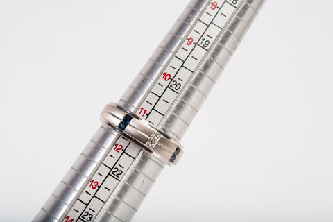 Authentic 14K White Gold Vera Wang Diamond and Blue Sapphire Wedding Ring