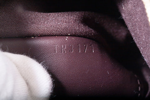 Authentic Louis Vuitton Burgundy Monogram Vernis Rossmore MM Clutch Bag