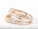 Vintage 14k Yellow Gold Bypass Round and Baguette Diamond Enhancer Ring