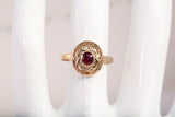 Ladies 14k Yellow Gold Ruby Filigree Ring