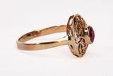 Ladies 14k Yellow Gold Ruby Filigree Ring