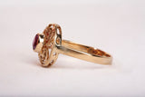 Ladies 14k Yellow Gold Ruby Filigree Ring