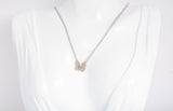 Ladies 18k White Gold Dainty Butterfly Diamond Accent Necklace