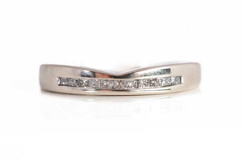 Ladies 14k White Gold Half Eternity Channel-Set Diamond Band