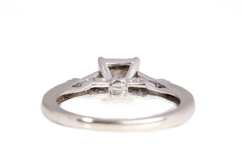 Ladies 10k White Gold Halo Princess Cut Diamond Engagement Ring