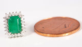 Ladies 18k White Gold Emerald with Diamond Accents Earrings
