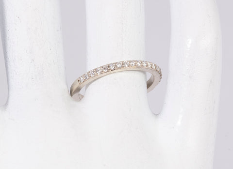 Ladies 14k White Gold Half Eternity Diamond Band .20TCW