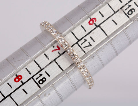 Ladies 14k White Gold Half Eternity Diamond Band .20TCW