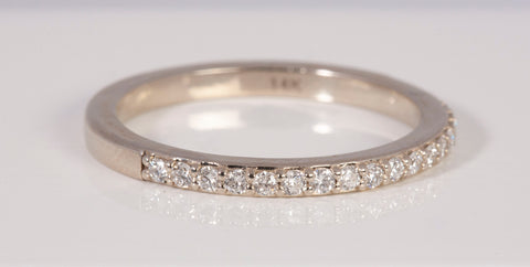 Ladies 14k White Gold Half Eternity Diamond Band .20TCW