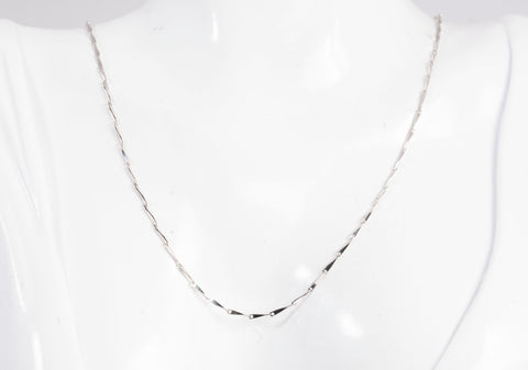 Ladies 18k White Gold Fancy Link Chain 18"
