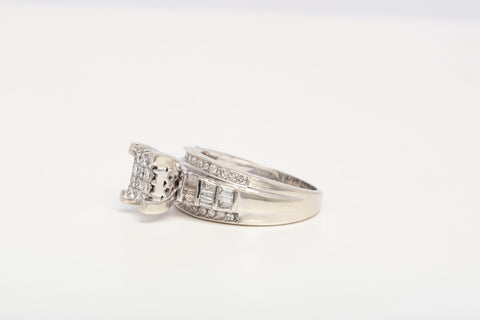 10k White Gold Diamond Cindy's Dream Cluster Bridal Wedding Engagement Ring