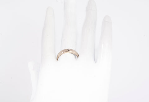 Ladies Round Cut Solitaire Diamond Bezel Ring 18k White Gold