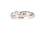 Ladies Round Cut Solitaire Diamond Bezel Ring 18k White Gold