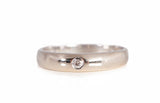 Ladies Round Cut Solitaire Diamond Bezel Ring 18k White Gold