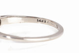 Ladies 14k White Gold Solitaire Diamond Engagement Ring