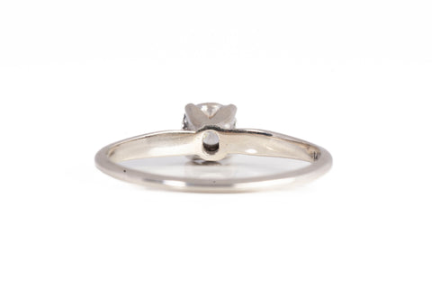Ladies 14k White Gold Solitaire Diamond Engagement Ring