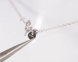 Ladies 18k White Gold "C" Diamond Pendant Necklace 18"