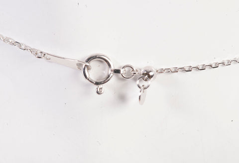 Ladies 18k White Gold "C" Diamond Pendant Necklace 18"