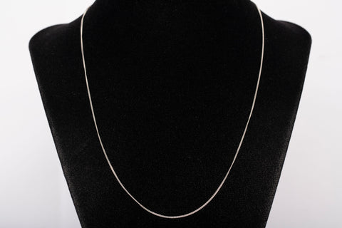14k White Gold Cable Link Chain 18"