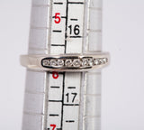 Ladies 14k White Gold Channel-Set Diamond Contour Band Size 5.75