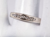 Ladies 14k White Gold Channel-Set Diamond Contour Band Size 5.75