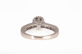 Ladies 14k White Gold Cluster Diamond Engagement Set 0.56CTW