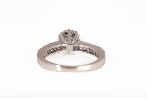 Ladies 14k White Gold Cluster Diamond Engagement Set 0.56CTW