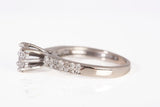 Ladies 14k White Gold Cluster Diamond Engagement Set 0.56CTW