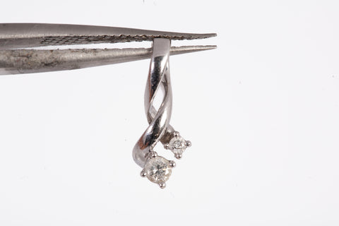 Dainty 10k White Gold .05TCW Diamond Pendant