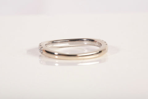 Ladies 14k White Gold Neil Lane Diamond Curve Wedding Band Size 5.5"