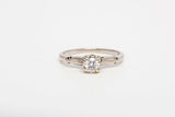 Ladies Solitaire 14k White Gold Diamond Engagement Ring .23CTW