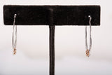 10k Two-Tone Diamond Cut Filigree Hoop Earrings with Rose Accent