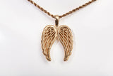 Unisex 14k Yellow Gold Angel Wings Pendant