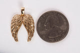 Unisex 14k Yellow Gold Angel Wings Pendant