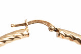 Ladies 14k Yellow Gold Diamond Cut Hoop Earrings