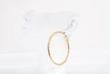 Ladies 14k Yellow Gold Diamond Cut Hoop Earrings