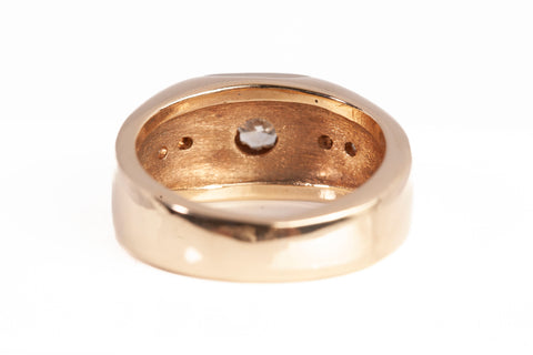 Gentlemen's 10k Two-Tone Round Cut Diamond Channel Engagement Ring