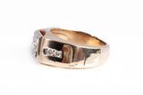 Gentlemen's 10k Two-Tone Round Cut Diamond Channel Engagement Ring