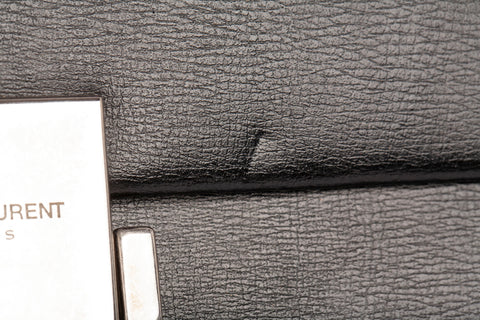 Authentic Saint Laurent Black Calfskin Leather Bellechasse Shoulder Bag