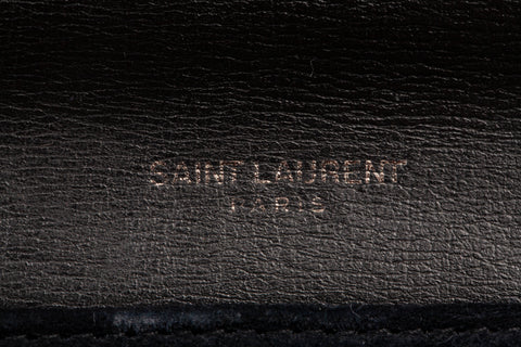 Authentic Saint Laurent Black Calfskin Leather Bellechasse Shoulder Bag