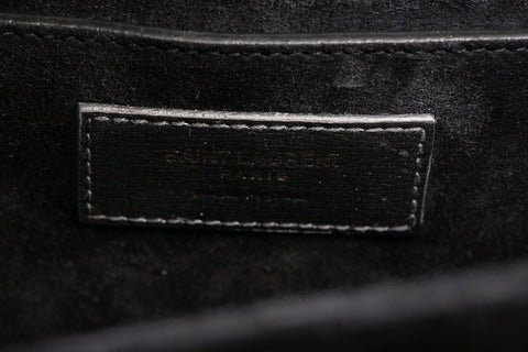 Authentic Saint Laurent Black Calfskin Leather Bellechasse Shoulder Bag