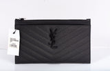 Authentic Saint Laurent Monogramme Quilted Calfskin Zip Pouch