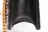 Authentic Saint Laurent Cassandre Envelope Chain Wallet in Grain de Poudre Black Leather Bag