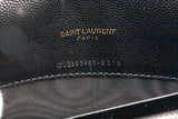 Authentic Saint Laurent Cassandre Envelope Chain Wallet in Grain de Poudre Black Leather Bag